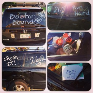 Krista Miner Sidwell's car decorated by friend when she was attempting to BQ.