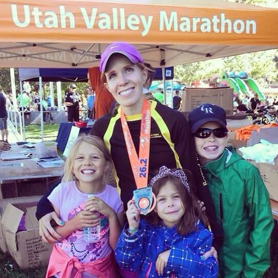 Utah Valley Marathon Finish Picture with my kids.
